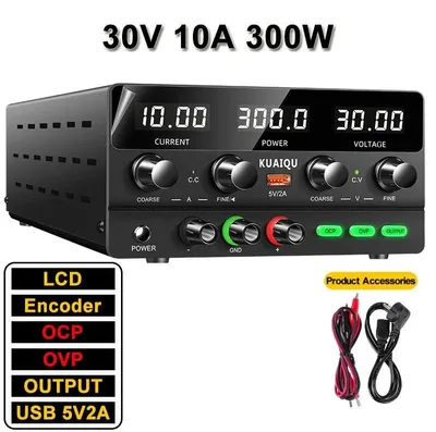 Produktbild von Labornetzgerät - Regelbares DC-Netzteil - 30 V 10 A 300 W - 220 V Eingang - OCP Überstromschutz -Überspannungsschutz