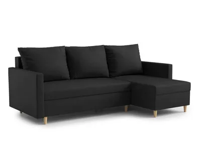 Produktbild von AX LIVING Walston 3 Sitzer Couch mit Schlaffunktion 224cm Schwarze – Ecksofa