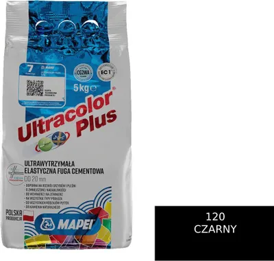 Zdjęcie produktu dla Fuga Mapei Ultracolor Plus 120 czarna, 5 kg