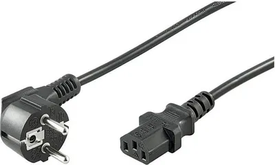 Produktbild von Transmedia Anschlusskabel; Winkel-Schutzkontakt-Stecker - Kaltgeräte-Kupplung IEC 320 C13 2,0 m, N 5-2 W