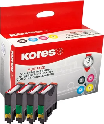 Produktbild von Tintenpatronen Multipack kompatibel mit Epson T1631, T1632, T1633, T1634 BK/C/M/Y Packung mit 12 Stück