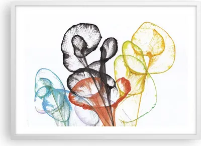 Produktbild von Gerahmtes Poster - Weißer Rahmen - Blumen Abstraktion Surrealismus - 70x50 cm - Wand Bild - Wanddeko - Wandbilder - Kunstposter - Wandposter - Bilderrahmen - Bilder - Kunstdruck - P2WAA70x50-4444