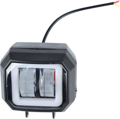 Image de phares LED 3 pouces pour moto avec ouverture bleue, 20W, étanches, lumineux, carrés, antibrouillard pour moto