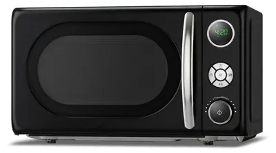 Image de Zimilo Micro-ondes rétro 20 L, micro-ondes en pose libre 700 W avec 6 niveaux de puissance, fonction décongélation et plateau tournant, noir