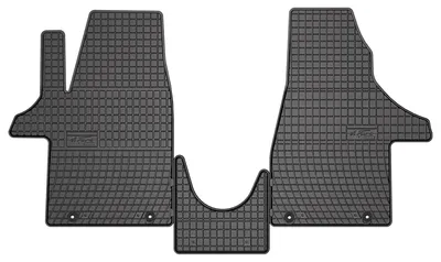 Obrázok produktu pre Gumové autorohože na mieru pre: Volkswagen Transporter T6.1 (2019-2024, dodávka 1. řada) černé, sada 3 ks, s úchyty