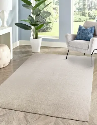 Produktbild von Waschbarer Teppich Kurzflor für Wohnzimmer, Esszimmer, Schlafzimmer, faltbar, SOFT, Beige 120x170cm