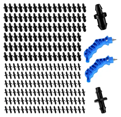 Produktbild von 200 Stück Tropfbewässerungsanschlüsse mit Widerhaken 4/7mm Mikrobewässerung Schlauchverbinder PP