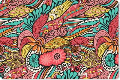 Produktbild von MuchoWow® Mauspad Mousepad Bohème - Muster - Blumen 27x18 cm - Mousepads - Maus Mat - Pad - Mausunterlage - Büroartikel - Desk Matten