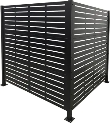 Obrázok produktu pre Relaxdays Obklad na kontajnery, séria Line, 2 panely, každý s rozmermi V x Š 120 x 120 cm, modulárny paraván, oplotenie kontajnerov, čierna farba