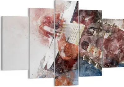 Produktbild von Bild auf Leinwand - Leinwandbild - Gitarre Musik - 150x100cm - Wand Bild - Wanddeko - Wandbilder - Leinwanddruck - Bilder - Kunstdruck - Wanddekoration - Leinwand bilder - Wandkunst - EA150x100-4000