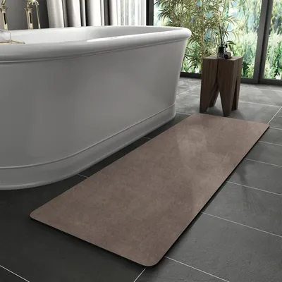 Produktbild von Badematte 40 x 120 cm, für Badezimmer, rutschfest, braun