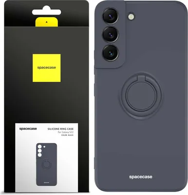 Immagine prodotto di Custodia in silicone SPACECASE Custodia ad anello in silicone per Galaxy S22 Nero