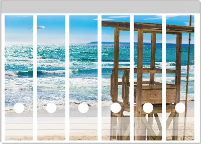 Produktbild von Wallario Ordnerrücken Sticker, selbstklebend für breite Ordner, 6 Stück, Motiv Badestrand - Mallorca Spanien
