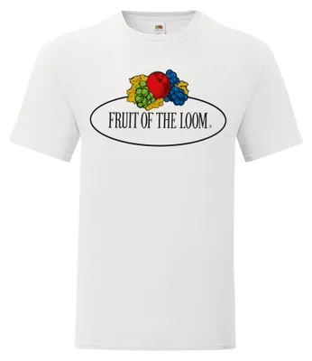 Produktbild von Fruit of the Loom Iconic 150 T-Shirt mit Vintage-Logo auf der Brust Farbe: weiß - Vintage-Logo groß Größe: XL