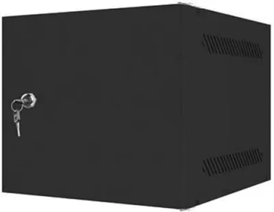 Productafbeelding van Wandkast - Netwerkkast Serverkast - Apparatuur Beveiligen - Met Slot - 10 Inch 4U - Zwart