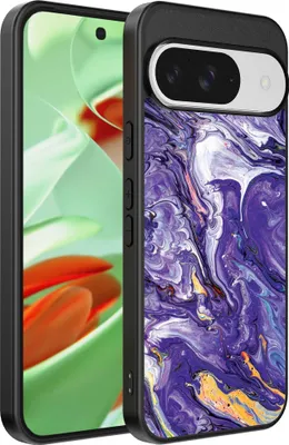 Obrázok produktu pre Fit pre Google Pixel 9 Pro Phone Case with Purple Gold Marble Print - TPU Backcover Case Purple Gold Marble Design - Purple Gold - Smartphonica