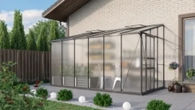 Produktbild von Vitavia Anlehn-Gewächshaus "Osiris 7800" schwarz 7,8 m² 4 mm HKP