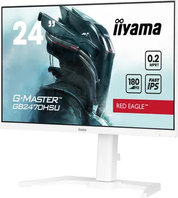 Produktbild von 24" WHITE Fast IPS Gaming, G-Master Red Eagle, FreeSync Premium, 1920x1080@180Hz, 300cd/m², 1100:1, HDMI, DisplayPort, 0,2ms (MPRT), Speakers, USB (4x 3.2), Black Tuner, Eyesafe 2.0, 15cm Height Adj. Stand