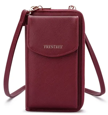 Produktbild von Damen Umhängetasche mit Handyfach und Portemonnaie, Reißverschluss und Magnetverschluss, Multifunktional, Handys bis 6.1“, Crossbody mit verstellbarem und abnehmbaren Schultergurt, Braun