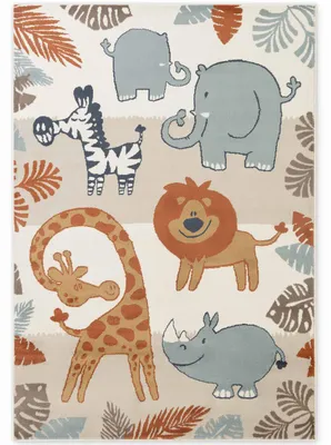 Produktbild von Hanse Home Kinderteppich Savanna, Spielteppich, Tiere, Kinderzimmer, Creme