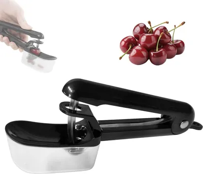 Produktbild von Manueller Kirschentkerner mit Auffangbehälter für Kirschen und Obst, leicht zu reinigen, ideal für Küche, Camping und Reisen