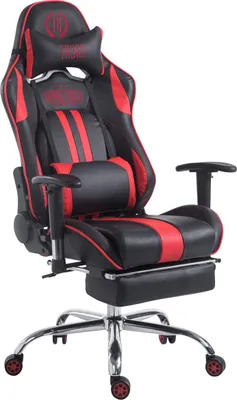 Produktbild von TPFLiving Racing Bürostuhl Limitless-2 Kunstleder mit Fußablage schwarz/rot