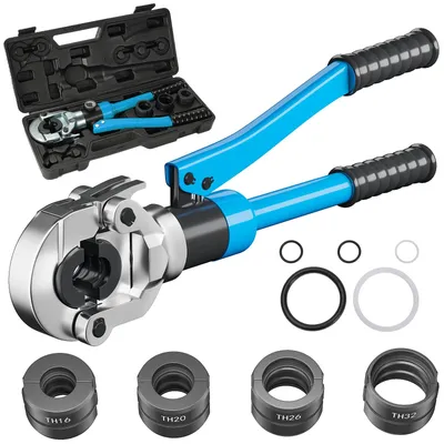 Image de Outil de sertissage hydraulique - TH - Pour tubes composites en PEX, PB et aluminium - Manuel - Portatif - Mâchoires de sertissage 16/20/26/32 mm