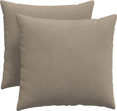 Image de vidaXL : 2 coussins pour canapé, tissu, couleur taupe, 50 x 50 cm
