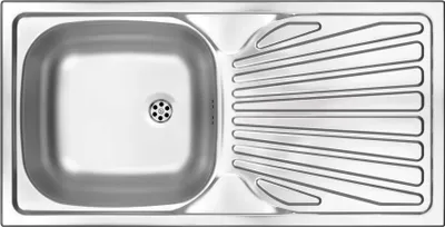 Produktbild von 1-bowl steel sink with drainer