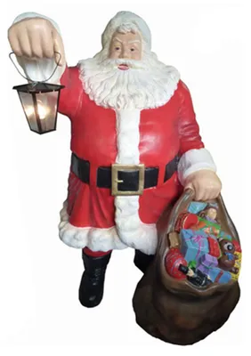 Produktbild von Weihnachtsmann Figur Statue Aussenleuchte Dekoration Nikolaus Skulptur 190 cm