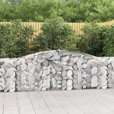Produktbild von (Robust Möbel)Gabionenkörbe - Moderne und langlebige - Gabionen mit Hochbogen - 15Stk. 400x30x100/120cm Verzinktes Eisen Promotion743975 - Beete