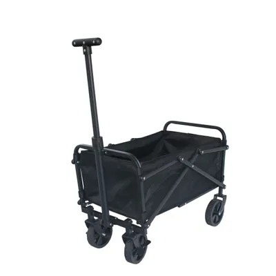 Produktbild von greemotion Bollerwagen faltbar klappbar mit Bremsen Schwarz / Anthrazit wetterfest 59x36,5x58 cm