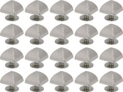 Productafbeelding van 20 stuks piramidnieten, 10 mm, metalen vierkant en pH-schroeven, geschikt voor lederen projecten, kleur zilver