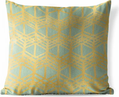 Produktbild von MuchoWow® Outdoor Kissen - Muster - Luxus - Gold - Grün - 45x45 cm - Wetterfest - Lounge Kissen - Fotokissen - Dekoratives Kissen
