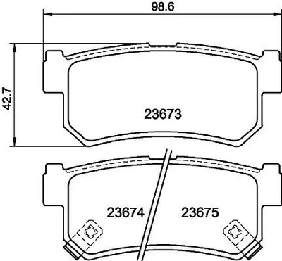 Produktbild von HELLA Bremsbeläge Satz Hinten Bremsklötze für SSANGYONG REXTON W 8DB 355 012-501