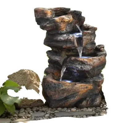 Obrázek produktu pro Fontánka na stůl, vodní efekt s cirkulující vodou, moderní minimalistický design, šedá barva