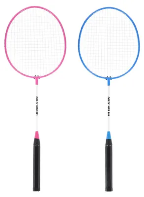 Produktbild von Badminton-Schlägerset - Stahl, 2 Schläger + Federball
