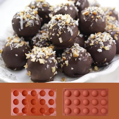 Produktbild von Schokoladenformen Silikonform 15 Vertiefungen Ø 4 cm | Kuchenform & Puddingform