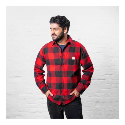 Produktbild von STIER Heavy Flannel Shirt bci Baumwolle XL buffalo plaid red