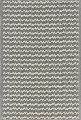 Produktbild von BELIANI Teppich Grau Polypropylene 120 x 180 cm Outdoor u. Indoor mit modernem Muster Rechteckig Kurzflor Gartenaccessoires Terrasse Balkon Wohnzimmer