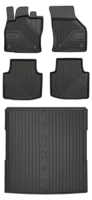 Produktbild von Gummimatten + Kofferraumwanne für Skoda Superb III 2015-2023 (Kombi, unterer Ladeboden) – Schwarz, passgenau – Wielganizator