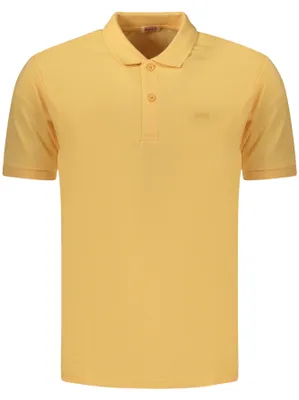 Produktbild von Herren Kurzarm-Polo in Orange mit Stickerei und Knopfleiste
