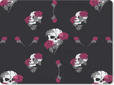 Produktbild von MuchoWow® Mauspad Mousepad Mädchen - Totenkopf - Rosen - Muster - Mädchen - Kinder - Kinder - Mädchen 23x19 cm - Mousepads - Maus Mat - Pad - Mausunterlage - Schreibtischunterlage - Mauspad