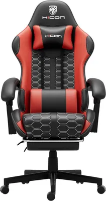 Produktbild von HICON Gaming-Stuhl Lambeth – Ergonomisch – Gaming-Stuhl – Bürostuhl – Verstellbar – Gaming-Stühle – Rennstuhl – Gaming-Stuhl – Schwarz/Rot