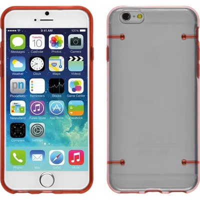 Produktbild von PhoneNatic Case kompatibel mit Apple iPhone 6 Plus / 6s Plus - Hülle rot transparent Hard-case + 2 Schutzfolien