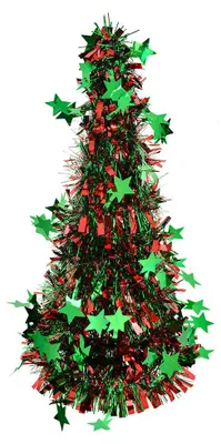 Image de Clayre & Eef Décoration de Noël Sapin de Noël Ø 17x38 cm Rouge Plastique