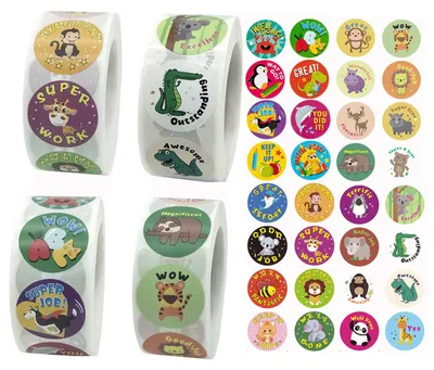 Image de Autocollants ronds pour animaux, 2000 pièces, adhésifs, pour enfants