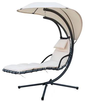 Imagen del producto de Silla colgante con protección solar, color beige