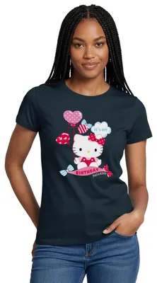 Produktbild von Spreadshirt Hello Kitty Geburtstag Mit Ballons Frauen T-Shirt, S, Navy