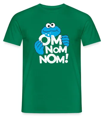Produktbild von Spreadshirt Sesamstraße Krümelmonster Om Nom Nom Männer T-Shirt, XXL, Kelly Green